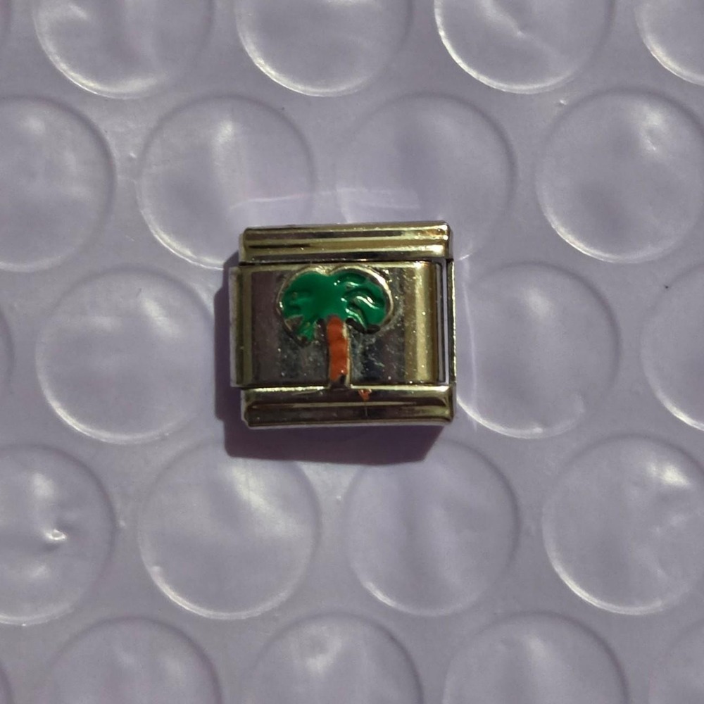 Green Palm Tree 9mm Italian Charm